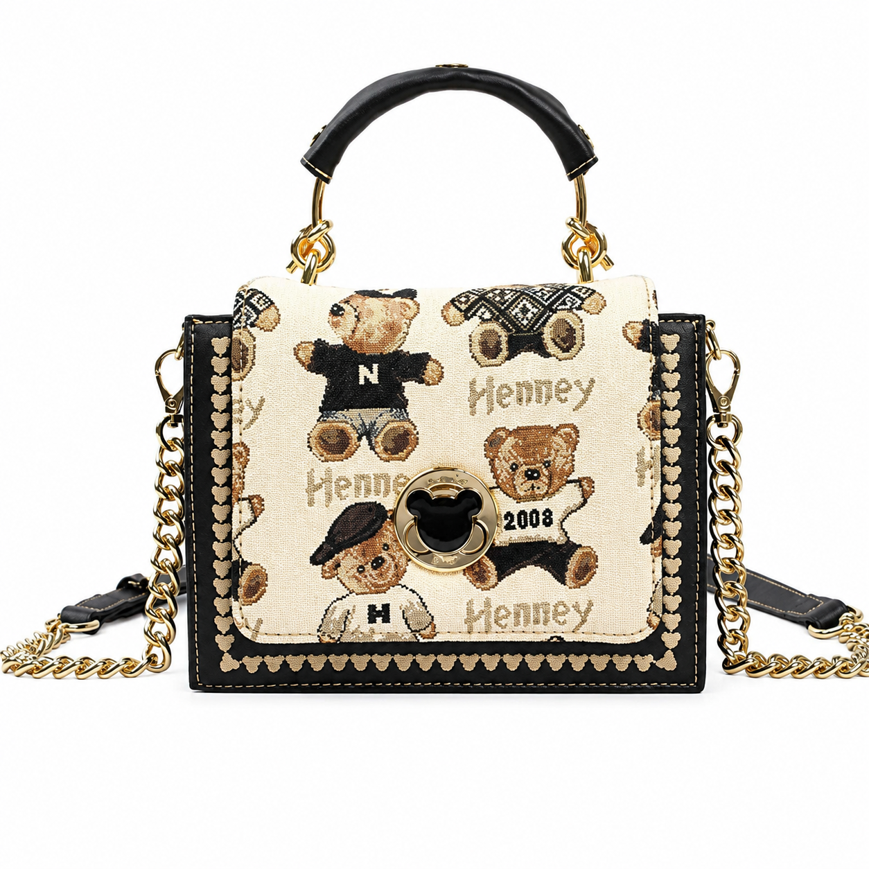 Norwich Top Handle Shoulder Bag With Tapestry Detail