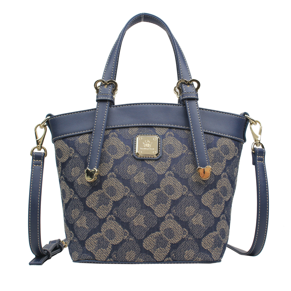 Edinburgh Top Handle Shoulder Bag - Blue Shadow Bear