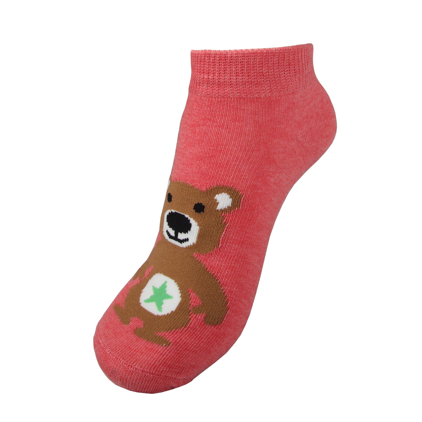 Pink Bear Ankle Socks