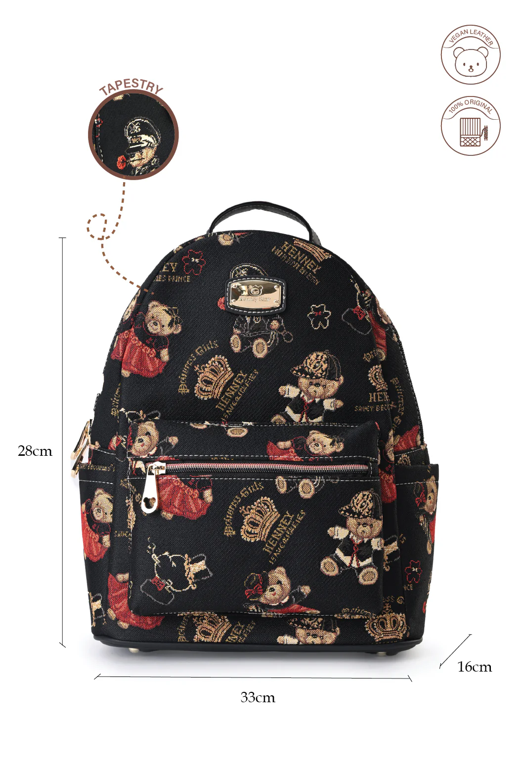 Amelia Vegan Tapestry Backpack – Lightweight Faux Leather