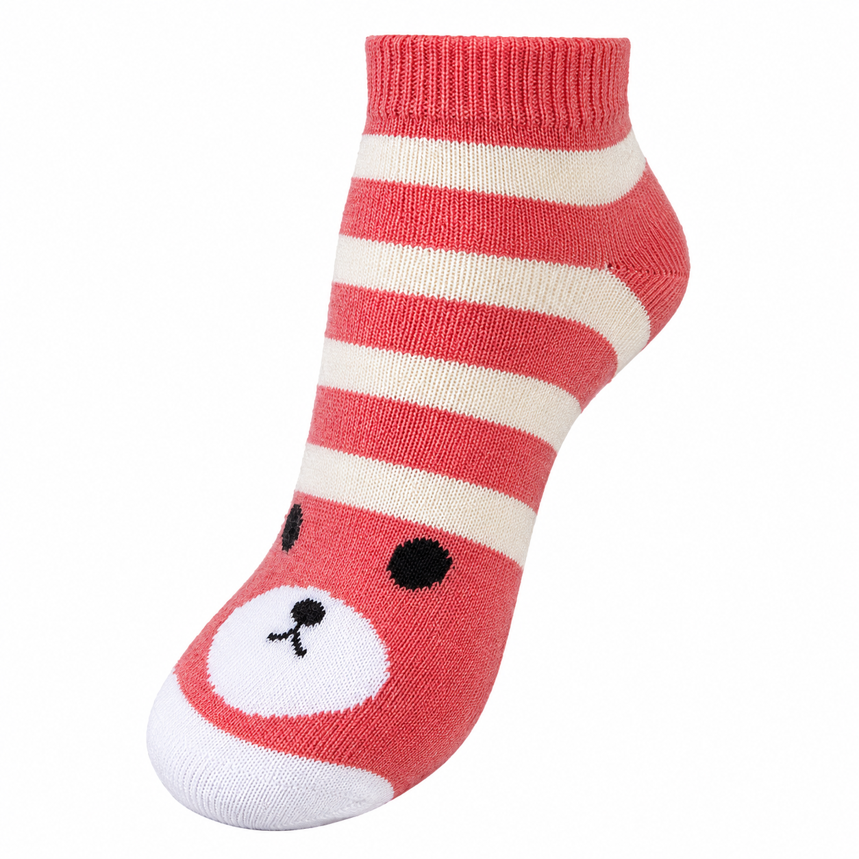 Henney Bear Cute Teddy Striped Ankle Socks