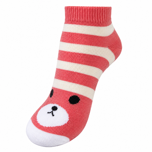 Henney Bear Cute Teddy Striped Ankle Socks