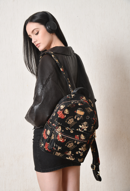 Amelia Vegan Tapestry Backpack – Lightweight Faux Leather