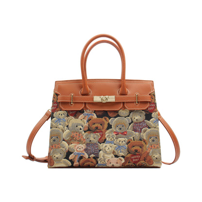 Canterburry Leatherette Top Handle Shoulder Bag