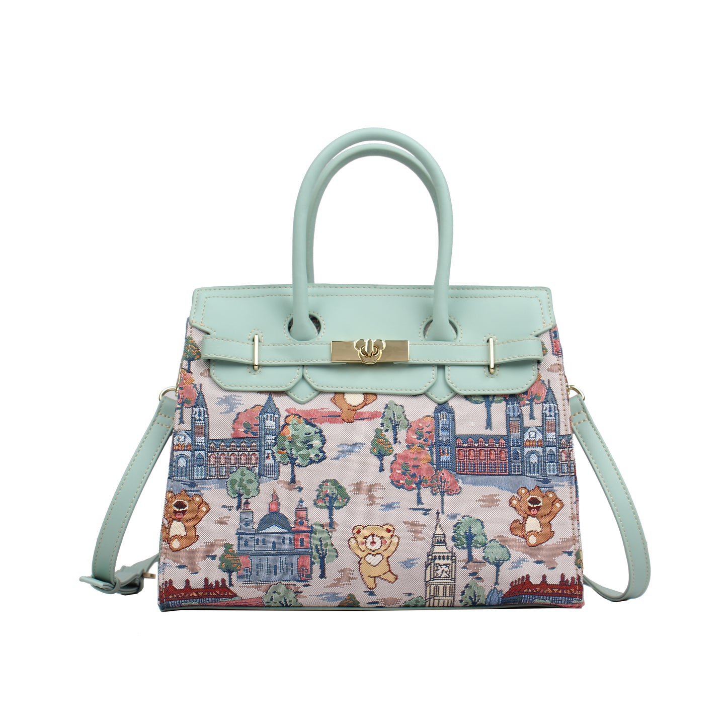 Canterburry Leatherette Top Handle Shoulder Bag