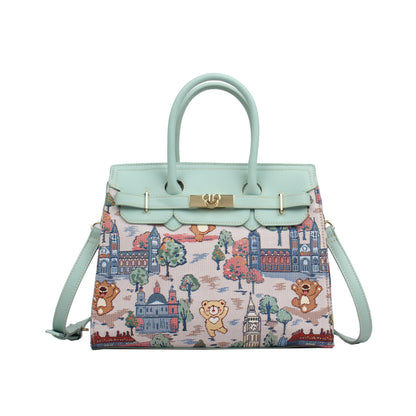 Canterburry Leatherette Top Handle Shoulder Bag